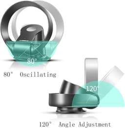 Bladloze Wandventilator - Stille Staande Ventilator - Verkoeling Thuis - Eenvoudig te Reinigen - 26W - Zilver — thumbnail 5