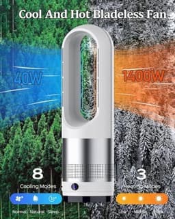 Torenventilator Luchtreiniger - Staande Ventilator - Verkoeling en Luchtzuivering - Zonder Bladen - 45 cm - Grijs — thumbnail 4
