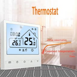 Slimme Vloerthermostaat - Verwarmingscontroller App - Comfort Thuis - Programmeerbaar met App - 86x86 mm - Wit — thumbnail 3
