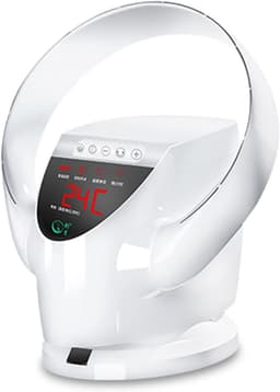 Bladloze Wandventilator - Stille Ventilator Bladeless Fan - Ruimte Koelen - Met Afstandsbediening - 90° Oscillatie - Wit — thumbnail 1