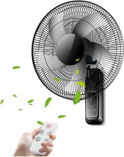 Wandventilator - Muurventilator - Ruimte Koelen - Afstandsbediening Timer - 18 Inch - Zwart — thumbnail 1