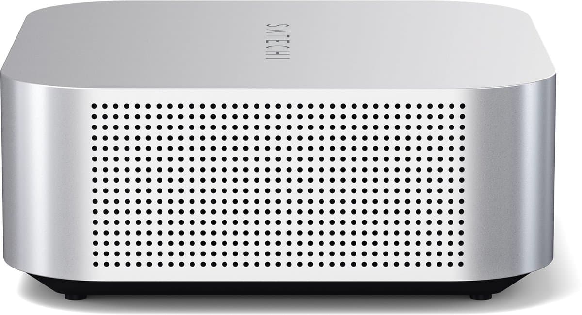 Satechi Thunderbolt 5 cubedock SSD docking station – 4 x Thunderbolt 5 (1 host) – 2 x USB-C 3.2 – 1 x USB-A 3.2 – Ethernet – 3.5 mm audiojack – SD/MicroSD kaartlezer – Inclusief DC adapter - Grijs — afbeelding 1