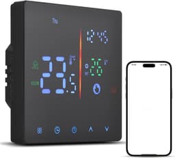Digitale Thermostaat - Temperatuurregelaar App - Slim Verwarmen Huis - Wekelijks Programmeerbaar - 3A 16A - Zwart — thumbnail 1
