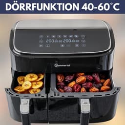 Heteluchtfriteuse Dubbel - Dubbele Mand - Gezond Koken - Twee Manden Tegelijk - 9 Liter - Zwart — thumbnail 4
