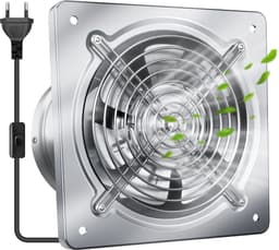 Afzuigventilator 200 mm – Stille Badkamerventilator – 980 m³/u Luchtafvoer – RVS – Wand- en Plafondmontage – 7 Bladen — thumbnail 1