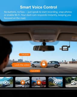 SnelShoppen - 4K Dashcam voor Auto met Dubbele Camera, 64GB Kaart, Wi-Fi 6, GPS, Nachtzicht, 5cm IPS Scherm, 24 Uur Parkeermodus, Spraakbediening — thumbnail 2
