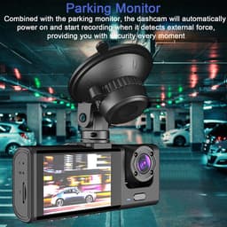 SnelShoppen - Dual Dash Cam Voor en Achter Camera 1080P HD Auto Recorder met 3IN Scherm, Parkeerbewaking, Loopopname, G-Sensor, Nachtzicht Dashboard C — thumbnail 2