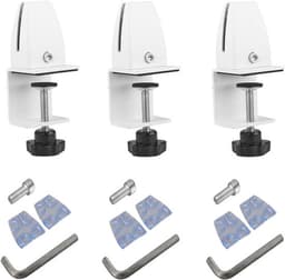 Set van 3 verwijderbare bureauschermclips van witte aluminiumlegering voor eenvoudige bevestiging en optimale bureauverdeling — thumbnail 1