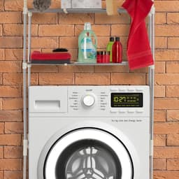 wasmachine rek - ombouw - verstelbaar - 64,5 - 100 cm breed - toiletrek - metaal — thumbnail 4