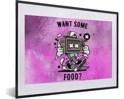 Fotolijst incl. Poster - Televisie - Eten - Vintage - 40x30 cm - Posterlijst
