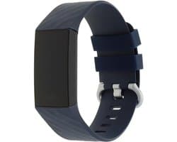 Sport Smartwatch bandje - Geschikt voor charge 3 & 4 sport wafel band - donkerblauw - Geschikt voor Fitbit - SM - Horlogeband Armband Polsband - Horlogeband / Polsband / Armband