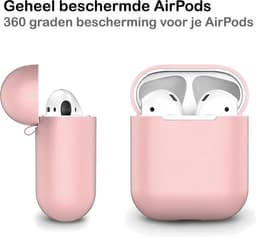 Hoesje - Geschikt voor Apple Airpods 2 - Siliconen Dun Met Clip - Case Cover - Silicone Hoes - Lichtroze — thumbnail 4