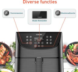 Cosori – Airfryer XL – 5.5L – 11 Programma’s – Inclusief Spiezenrek — thumbnail 13