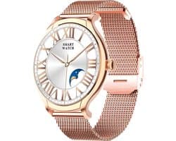 Fance Dames Smartwatch - Rosé Goud - Smartwatch Dames - HD Touchscreen - Horloge - Stappenteller horloge - Bloeddrukmeter - Saturatiemeter