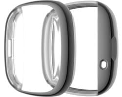 By Qubix - Geschikt voor fitbit Versa 3 / Sense Soft TPU case (volledig beschermd) - Grijs