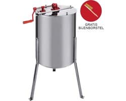 Honing Centrifuge - Handmatig - RVS - Capaciteit: 4 Honingramen - Inclusief bijenborstel - honing extractor