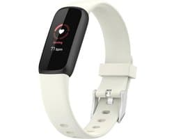 Siliconen Smartwatch bandje - Geschikt voor Fitbit Luxe siliconen bandje - zand wit - Strap-it Horlogeband / Polsband / Armband - Maat: Maat S