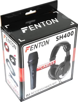 DJ koptelefoon + DJ microfoon - Fenton SH400 - DJ accessoire kit met kabels. — thumbnail 4