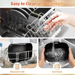 13 stuks Air Fryer Accessoires voor Ninja Double Stack XL 9,5L - Air fryer SL400UK - Siliconen Air Fryer Liners - Air Fryer Manden - Grilling Rack Handschoenen - Olie Borstel - Voedsel Clip - voor Oven — thumbnail 2