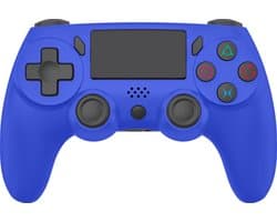 Ntech PS4 Controller Geschikt voor PS4 en PS3 - ps4 game controller Draadloos P47 - Blauw - Audio Jack Input - Touch Sensor - Dual Trilmotoren Draadloze Controller