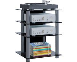 VCM Hifi meubelrek kast phono plank aluminium glas phono media plank Bilus Hifi meubelrek kast phono plank aluminium glas phono media plank Bilus