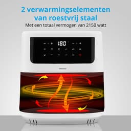 MEDION XL Airfryer P10 - 6,8 L - 2150 W - 9 programma’s - Wit — thumbnail 3