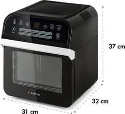 Klarstein AeroVital Cube – Heteluchtfriteuse, Airfryer zonder Olie, 50 tot 220 °C, Heteluchtfriteuse met 1600 Watt, 12 Liter Inhoud, Timer, 13 Programma’s, Zwart — thumbnail 8