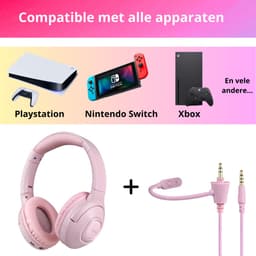 Kinder Gaming Headset met Uitneembare Microfoon - Compatibel met PS4/PS5/Xbox/Nintendo Switch/PC - Fortnite - Roblox - Roze — thumbnail 2