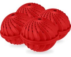 wasbol set van 4 - voor wasmachines - tot 90°C - huidvriendelijk - rood