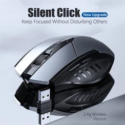 Garpex® Draadloze Computermuis – Ergonomische Draadloze Muis met Bluetooth & USB Ontvanger – Oplaadbare Wireless Mouse – 3 Apparaten Tegelijk – Stil Klikken – 7 Knoppen – 800/1200/1600 DPI – Zwart — thumbnail 4