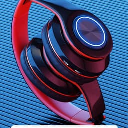 Pro Care Excellent Quality® Headset met Microfoon LED verlichting - Headset Draadloos - Bluetooth - Active Noise Reduction - SD card mogelijkheid - Kleur Rood Zwart — thumbnail 3