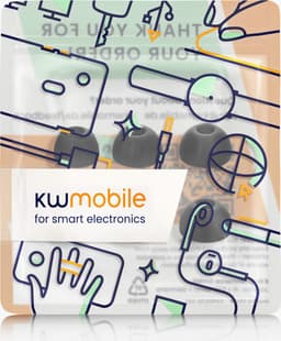 kwmobile 6x cover voor oordopjes - geschikt voor Samsung Galaxy Buds 2 - Van memory foam in zwart - Maat S, M en L — thumbnail 4