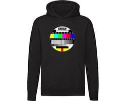 Geen Signaal Logo Televisie Hoodie - tv - retro - beeldscherm - verbinding - testbeeld - stand by - stand-by - buiten werking - pauze - unisex - trui - capuchon