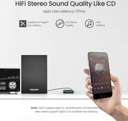 Ugreen - Bluetooth - 5.0 audio-ontvanger AUX aptX, aptX LL mini-jack voor hoofdtelefoon zwart - (70304) — thumbnail 4