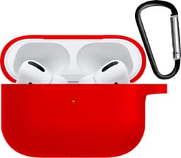 Hoesje - Geschikt voor Apple AirPods Pro 2 - met Clip - Siliconen Hoes - Silicone Case Cover - Rood — thumbnail 2