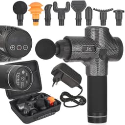 GEKO Massage gun - 8 opzetstukken - 100W - 30 snelheden - 2400mAh batterij - Ergonomisch ontwerp — thumbnail 1