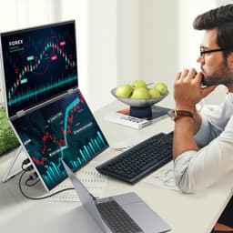 UPERFECT 15,6" Dual Draagbaar Monitor 1080P 100% sRGB 1000:1 ZWART Tweede Scherm met Geïntegreerde Mount & VESA Mount voor Laptop/Switch/MacBook — thumbnail 3