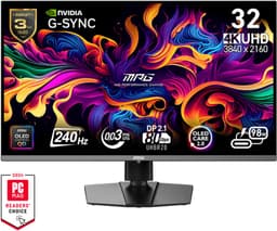 MSI MPG 322URX QD-OLED - 4K UHD Gaming Monitor - 240hz - 32 inch - USB-C PD 98W - DisplayPort 2.1 — thumbnail 13