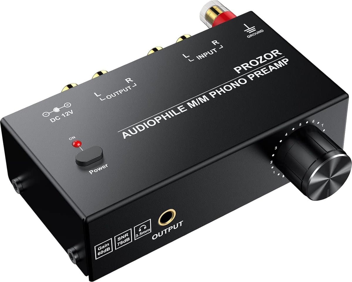 Nördic M/M Phono Voorversterker - RCA & 3,5mm uitgangen - Platenspeler naar speakers of hoofdtelefoon - Met versterker - Audiophile Preamplifier — afbeelding 1