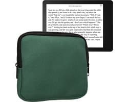 kwmobile canvas e-reader hoesje compatibel met 6,8-7" eReader hoes - E reader beschermhoes met rits - Stoffen ereader case in donkergroen