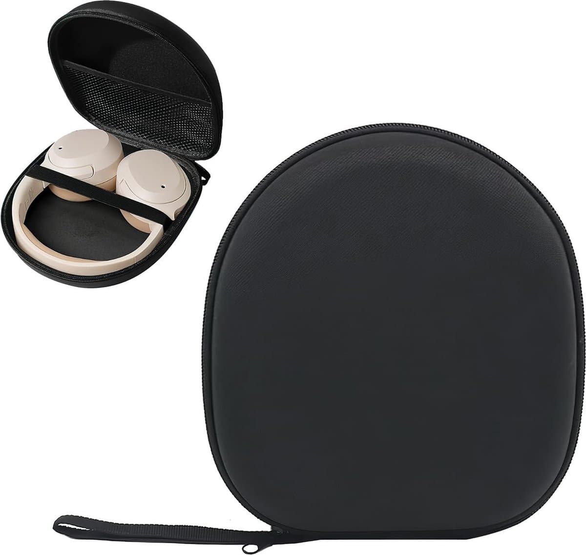Koptelefoon Hoes - Harde Beschermhoes - Koptelefoon Case - Headphone Case - Koptelefoon Hoesje - Beschermhoes - Draagtas - On-Ear/Over-Ear -Waterdicht -Stootvast - Voor De Meeste Merken/Bluetooth/Hifi/Bedrade Hoofdtelefoon/Gaming-Headset - Zwart — afbeelding 1