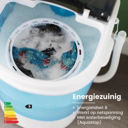Nexxt Mini wasmachine - Bovenlader - Campingwasmachine - Enkele trommel - Voor 2.6KG was - Wit/Blauw — thumbnail 5