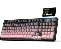 ATTACK SHARK X98PRO - Draadloze Mechanisch Gaming Toetsenbord - Side Printed PBT Keycaps - TFT Scherm - Multifunctionele Draaiknop - Wired/2.4G/Bluetooth Tri-Mode - Gasket Mod - 98keys - Blackberry