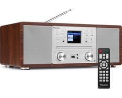 Internetradio - Audizio Avola alles-in-één radio met Bluetooth - DAB+/FM - CD speler - Zilver