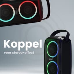 Auronic Partybox - Draadloos - Party Speaker - Muziek box - Discolichten - USB, AUX en SD-kaart Aansluiting - Zwart — thumbnail 5