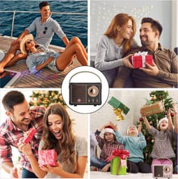 Retro bluetooth speaker - vintage decor - draagbare draadloze bluetooth speaker - Zwart — thumbnail 5