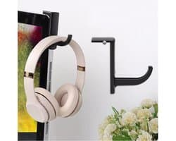 CHPN - Houder voor koptelefoon - Hoofdtelefoon houder - Koptelefoon aan monitor bevestigen - Headset houder - Zwart