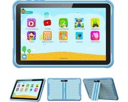 Spoused Kindertablet – 10.1 Inch – Kindertablet vanaf 3 jaar – 64GB – 4GB RAM– 6000 mAh Batterij - Incl. Beschermhoes & Ouder Control app – Blauw