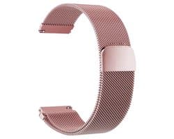 20mm Universeel RVS horlogeband Mesh Milanese Lus (Roze) voor Smartwatch en voor een regulier horloge zoals Casio Rolex Seiko Tudor Pagani Homage etc