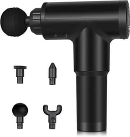 Imtex Massage-gun - Massagepistool - 6 Vibratieniveaus - 4 Opzetstukken - Spierherstel - Relax Massage - Draadloos - Zwart — thumbnail 2